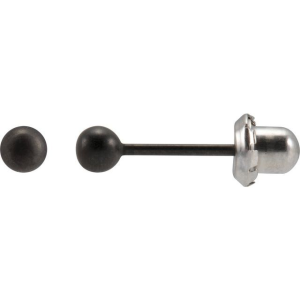 Stainless Steel Black Oxidized 3 mm Ball Stud Piercing Earrings